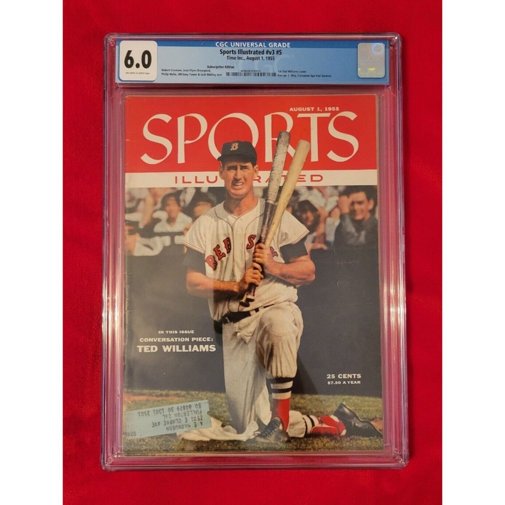 Sports Illustrated Magazine August 1, 1955 Ted Williams Cover Graded 6.0 CGC